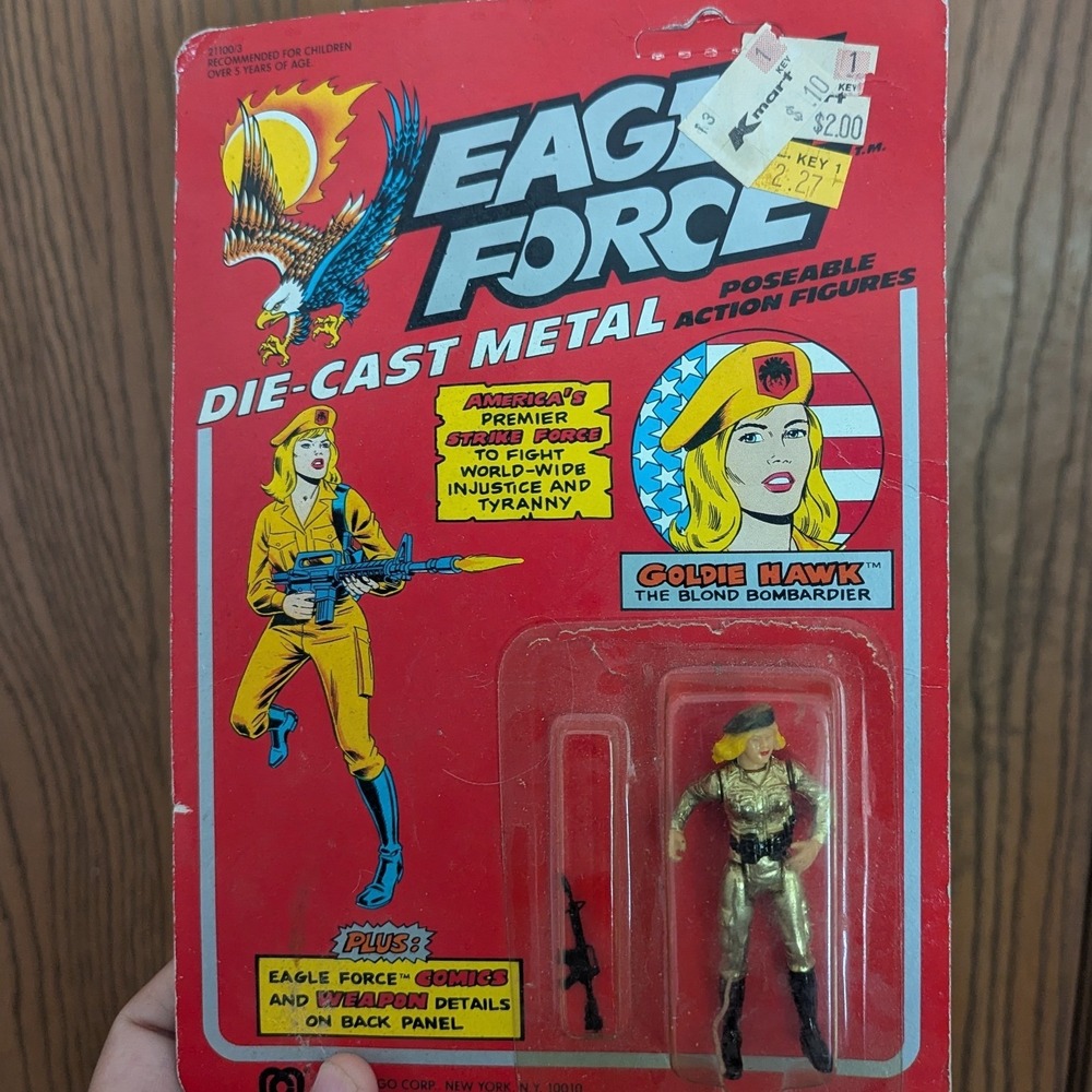 Vintage 1981 Mego Eagle Force Goldie Hawk Die-Cast Metal Action Figure Sealed